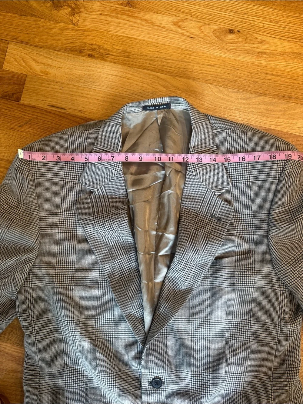 Vintage Joseph Abboud Made in USA Houndstooth Wool/Linen Blend Blazer Size 40R